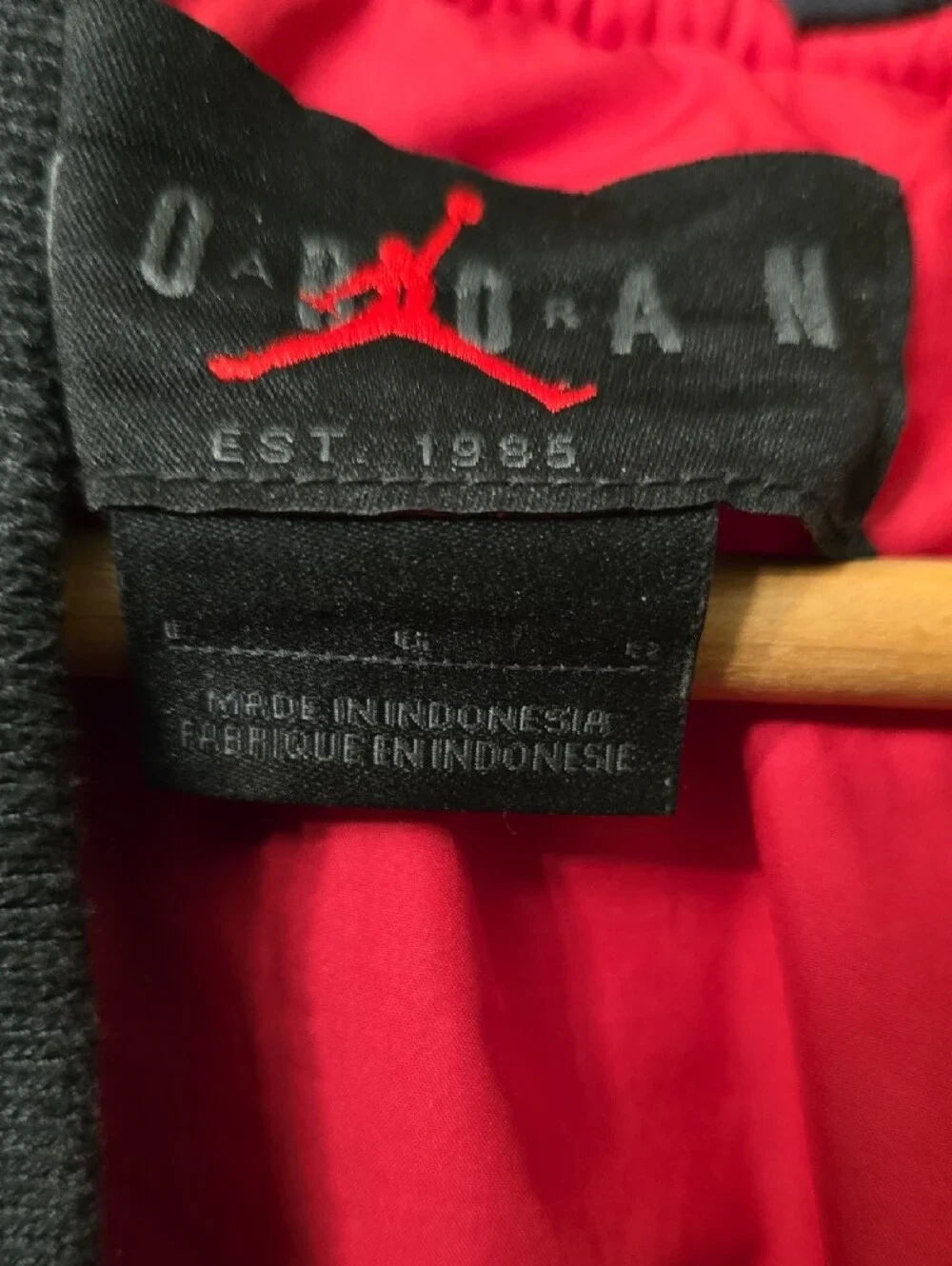 Jordan Two-Tone Bomber Jacket in Black, Olive & Red